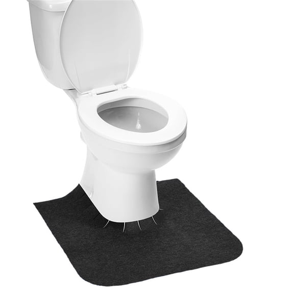 Upgrade Round Commode Potty Training Mats for Boys, Toilet Training Mats, Potty Training Toilet Rugs, Toilet Rugs u Shaped Washable,Toilet mats for Bathroom(6 Pack, Black)