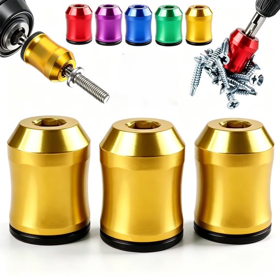 Upgrade Screwdriver Head Magnetic Ring Set, Removable Magnetizer & Demagnetizer Tool Set for Drills, Anti-Slip Magnetic Screw Ring for Mechanics, Hex Screwdrivers