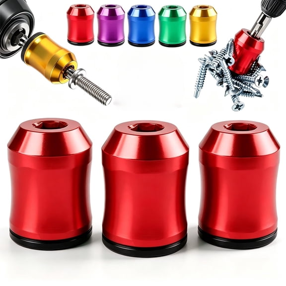 Upgrade Screwdriver Head Magnetic Ring Set, Removable Magnetizer & Demagnetizer Tool Set for Drills, Anti-Slip Magnetic Screw Ring for Mechanics, Hex Screwdrivers
