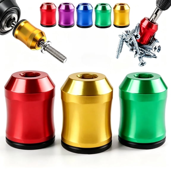 Upgrade Screwdriver Head Magnetic Ring Set, Removable Magnetizer & Demagnetizer Tool Set for Drills, Anti-Slip Magnetic Screw Ring for Mechanics, Hex Screwdrivers