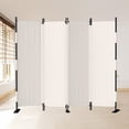 thumbnail image 1 of Upgrade Seamless Room Divider 4 Panel Folding Privacy Screens 88" Portable Room Partition for Room Separator Freestanding Wall Divider for Office Bedroom Classroom Hospital, White, 1 of 8