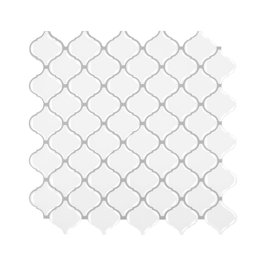 Upgrade Self Adhesive White Arabesque Vinyl Wall Tlie Lantern Peel and Stick Backsplash10 Sheet