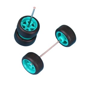 Upgrade Set 4 1/64 Alloy Wheels With Axles Rods For Car Model Mods