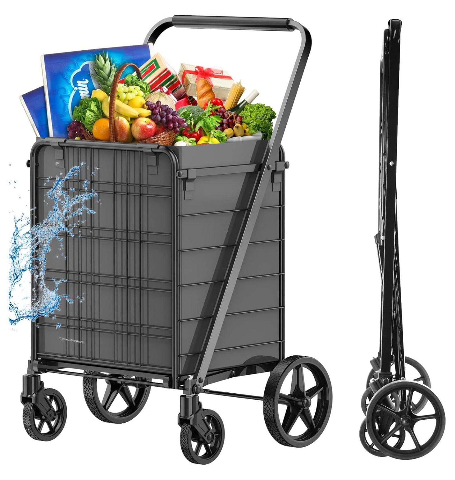 [Upgrade] Shopping Cart for Groceries, 280 LBS Large Grocery Cart with