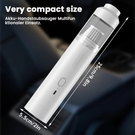 Upgrade Slim V8 Mate Cordless Car Vacuum Cleaner With 19000PA High Power Suction And 2 Speeds Control, Portable Handheld Vacuum With 30 Mins Long Runtime And 150ml Dust Cup