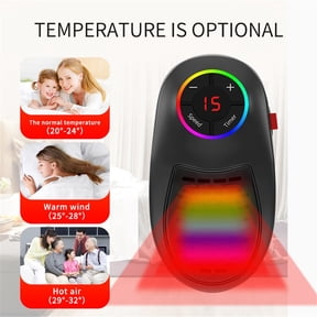 Upgrade Smart Wall Space Heater,Plug-In Heater, Portable Ceramic Heater with Adjustable Temperature Overheat Protection,LED Display,Energy-saving heater for Bathroom Indoor Use