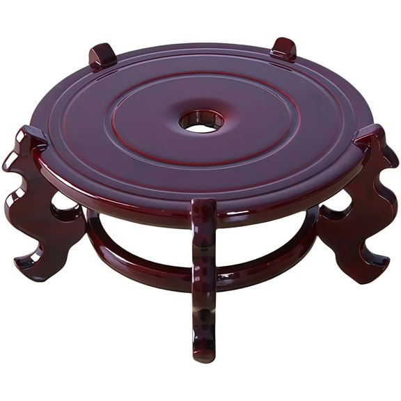 Upgrade Solid Wood Flower Stand with Round Base, Wood Design for Indoor Use, Great for Bowls, Vases, and Aquariums, Sturdy and Elegant, 5.51 in / 14 cm Wide, 2.76 in / 7 cm High