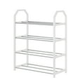 thumbnail image 1 of Upgrade Stackable Small Shoe Rack, 4-Tier Shoe Shelf Storage Organizer with Handle for Entryway, Hallway and Closet (White), 1 of 8