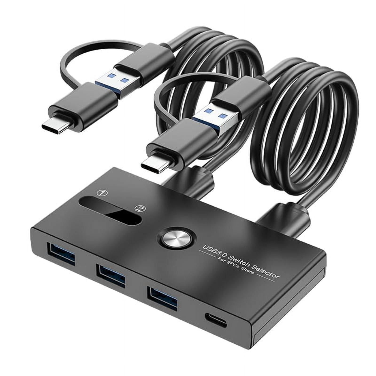 Upgrade TYPE C+USB3.0 Switch 2 in 4 Out Printer Sharer Keyboard and Mouse/Scanner USB C KVM SWITCH New