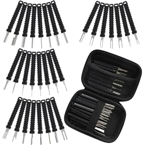 Upgrade Terminal Removal Tool Kit – 31Pcs Electrical Pin Extractor Connector Depinning Tool Set for Automotive, Motorcycle, and Electronics Repair, Blue