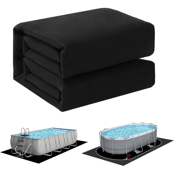 Upgrade Thicken 12 x 24 ft Rectangle Pool Liner Pad for Rectangular/Oval Above Ground Pool, 300g/㎡ Seamless Swimming Pool Mat, Under Pool Padding, Puncture Protection, Extend Liner Life