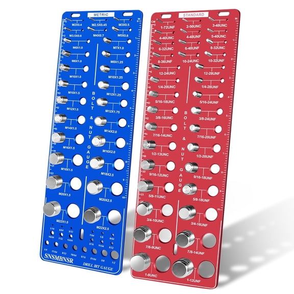 Upgrade Thread Checker, 80 Nut and Bolt Thread Checker 34 Standard and 26 Metric and 20 Drill Bit Gauge, Suitable for Nut Bolt Size Finder Classification