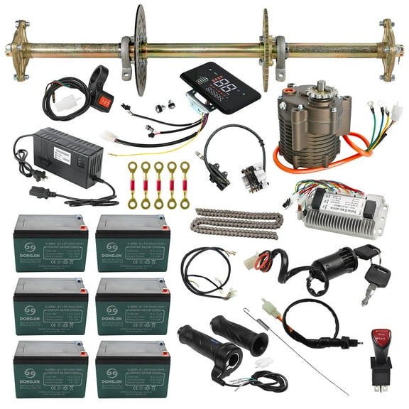 Upgrade Your Vehicles, 32" Rear Live Axle Kit & 72V 1000W Brushless Electric Motor Kit & Battery for DIY Complete Conversion Kit ATVs, Quads, Buggies, Go Karts, Golf Carts, Drift Trikes