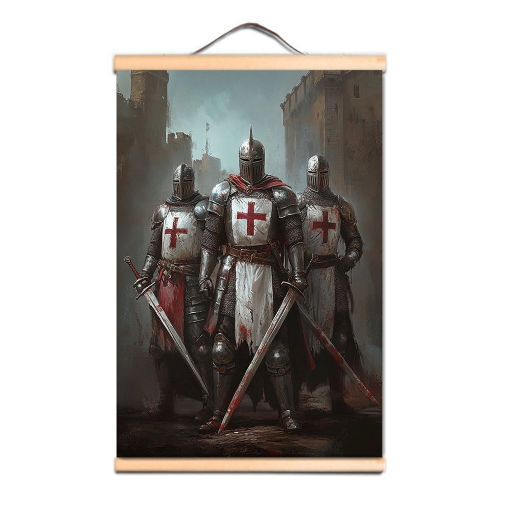 Knight Scroll Upgrade Your Wall Decor with Armor Warrior Artwork - Templar Knight ...