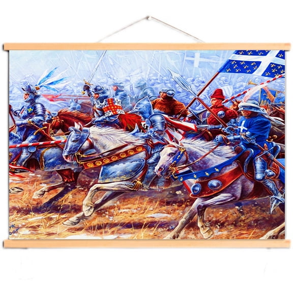 Upgrade Your Wall Decor with Armor Warrior Artwork - Templar Knight Scroll Painting Wall Hanging Flag - Medieval Posters and Prints for Christian Warrior Fans 8,Multicolor,60X40 CM