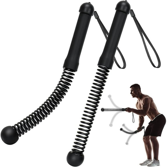 Upgrade Weighted Ropeless Battle Ropes, 2PCS Cordless Battle Rope for Home Gym, HIIT, Strength, Quiet Portable Training Rope, Workout Ropes Versatile Fitness Equipment for Men Women (Black)