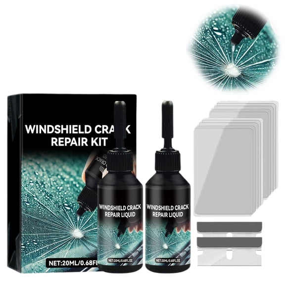 Upgrade Windshield Crack Repair Kit, Glass Repair Liquid for Cracks, Car Windshield Repair for Chips & Cracks, Nano Glass Repair Tool(2PCS)