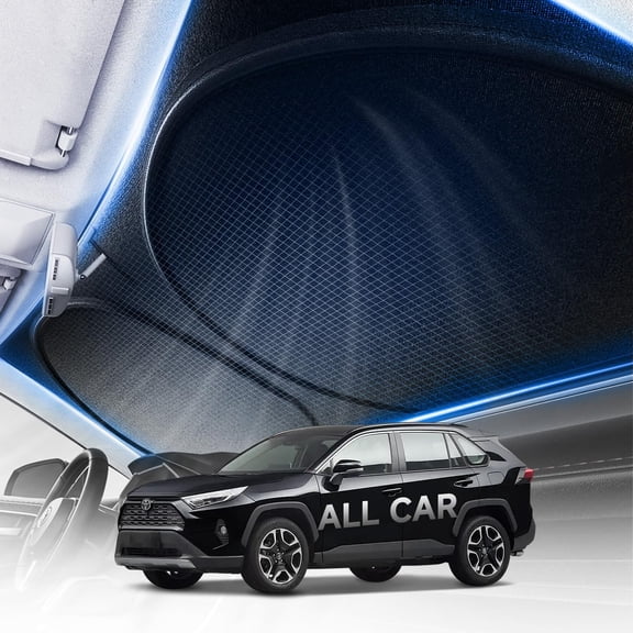 Upgrade] Windshield Sun Shade - Small, Sunshade for Car Windshield [100% Sunlight & UV Block] Car Sun Shade Windshield Protect & Keep Car Cooler Foldable Front Windshield Shade (57x29 in)