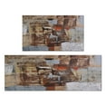 thumbnail image 1 of Upgrade Your Floor with Turquoise & Grey Abstract Art Kitchen Rugs, Non-Slip, Ideal for Any Space, 1 of 7