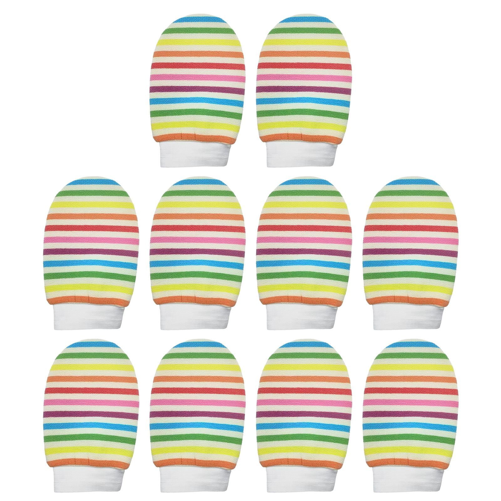 upgrade-your-shower-routine-with-rainbow-striped-shower-gloves