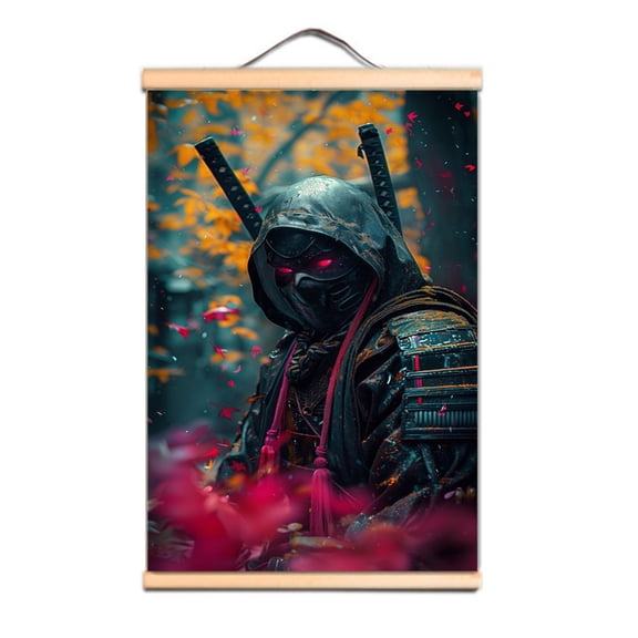 Upgrade Your Wall Decor with Japan Samurai Bushido Wall Art Poster Scroll Painting 0,Multicolor,23.5X35.4 inches