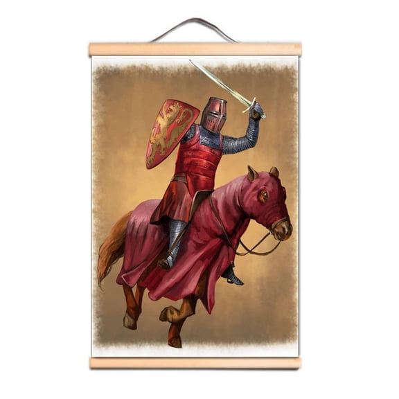 Upgrade Your Wall Decor with Knights Templar Wall Art Poster Scroll Painting,Multicolor,15.7X23.6 inches