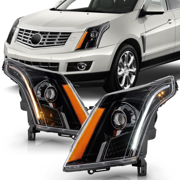 [Upgrade to LED DRL+SwitchBack Signal] 10-16 Cadillac SRX Fit Halogen Headlights