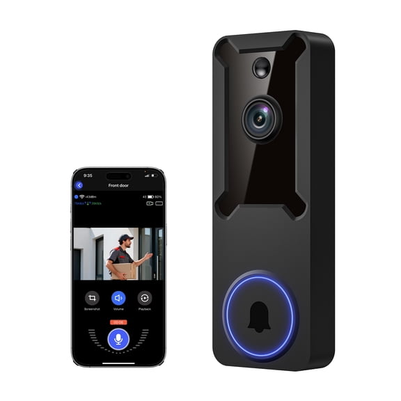 Upgrade to a Smarter Entryway with Wireless App Connectivity, Motion Detection, and Ultra-Clear Wide-Angle Night Vision Camera.(No Receiver)
