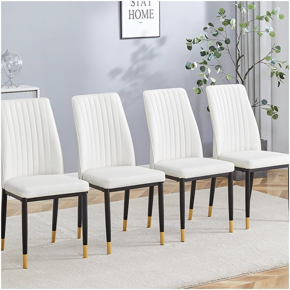 Upgrade your dining area with this complete set of four high-back chairs.