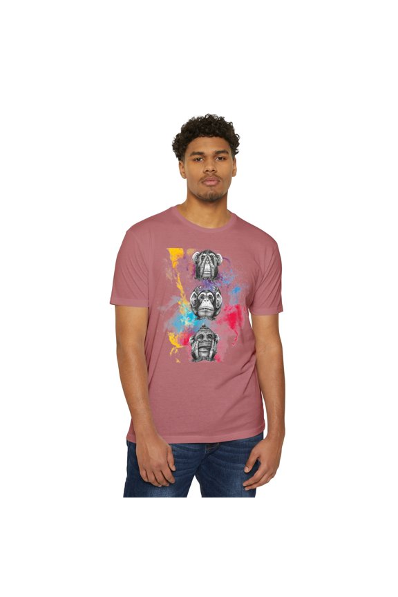 Upgrade your game, See Hear and Resist all evil, Monkey with colorful background