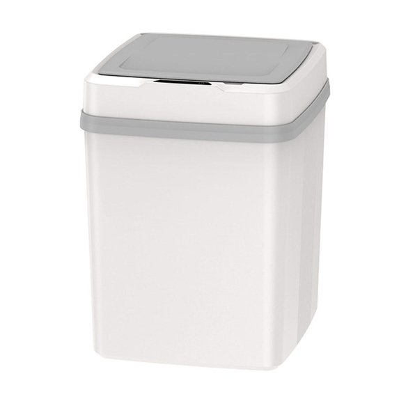 WOHAPY Upgrade UpgradeIntelligent Sensor Large Capacity Household Trash Can, Touchless Automatic Lid Garbage Bin for Kitchen and Living Room Use White
