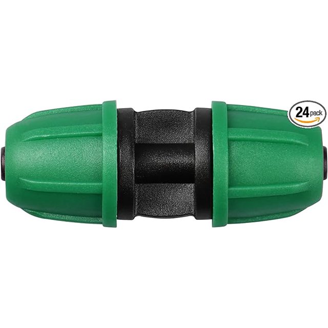 Upgraded 1/4" Drip Irrigation Coupling Fittings：Leak Free Lock Barbed