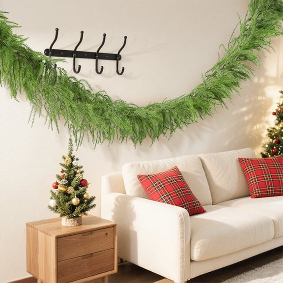 Upgraded 1 Pcs 9 Ft Artificial Norfolk Pines Garlands Winter Pines Garlands Artificial Green Garlands For Tables Mantle Wall Indoor Outdoor Christmas Decorations Z