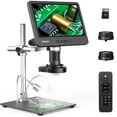 thumbnail image 1 of Upgraded 10.1" HDMI Coin Microscope 2000x,TOMLOV LCD Digital Microscope with 3 Lens, Pro Boom Arm Stand,144 LED Ring Light & 64G Card,DM602 Pro, 1 of 10