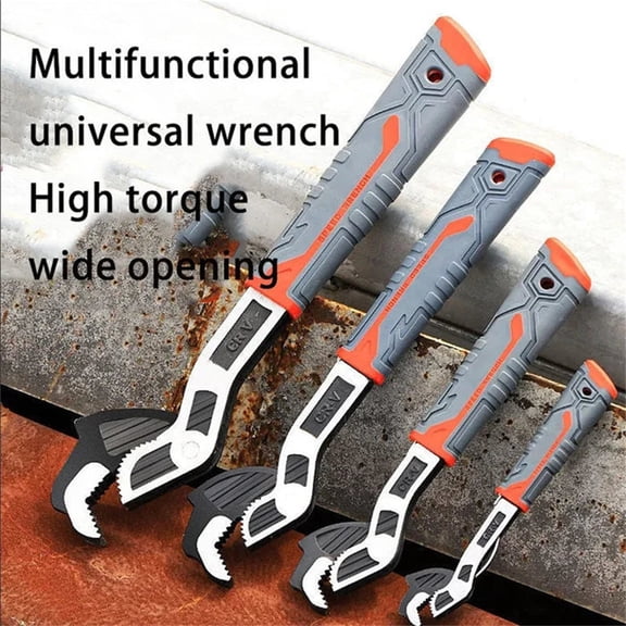 Upgraded 10 Inch Multifunctional Self Locking Pipe Wrench, Industrial Self Lock Adjustable Pipe Spanner for Plumber Repairs