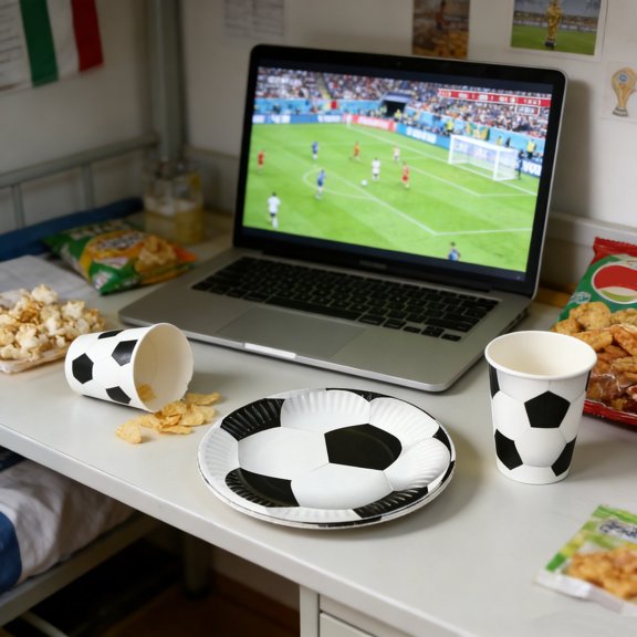 Upgraded 10 Pack Soccer Themed Paper Plates 7 Inch 9 Inch Disposable Party Dinner Plates For Football Birthday Party Decorations And Events P