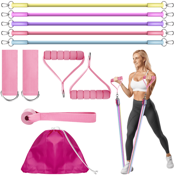 Upgraded 100LB Resistance Bands Set with 5 TPE Loop Bands, Ankle Straps, Door Anchor, Handles, Carrying Case for Home Gym Workout, Strength Training, Muscle Building