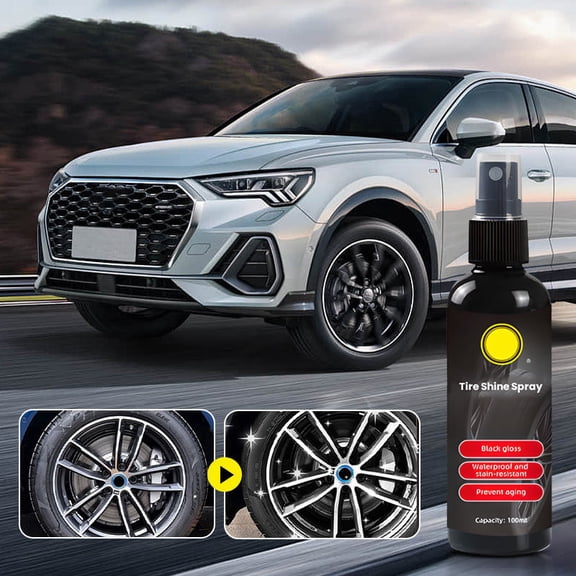 Upgraded 100ml Car Tire Wax Shine Daily Water- And UVs-Proof Dressing For Black Glossy Tires R
