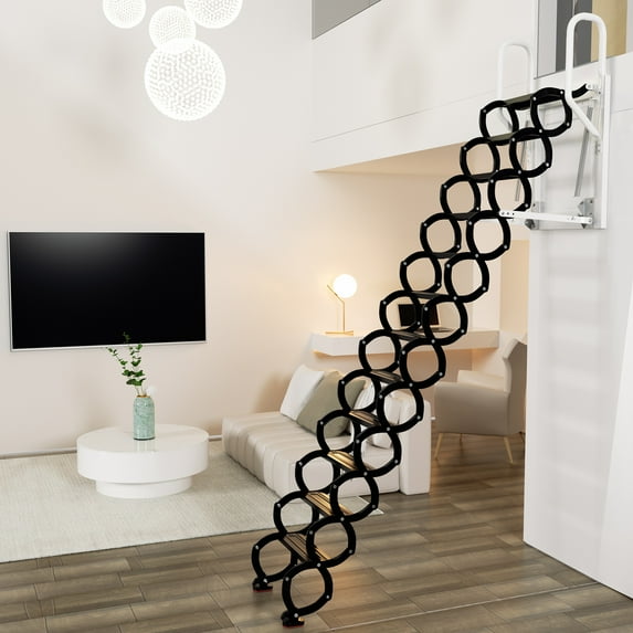Upgraded 11 Steps 3m Loft Wall Folding Pulldown Attic Ceiling Ladder 39.4*27.6"