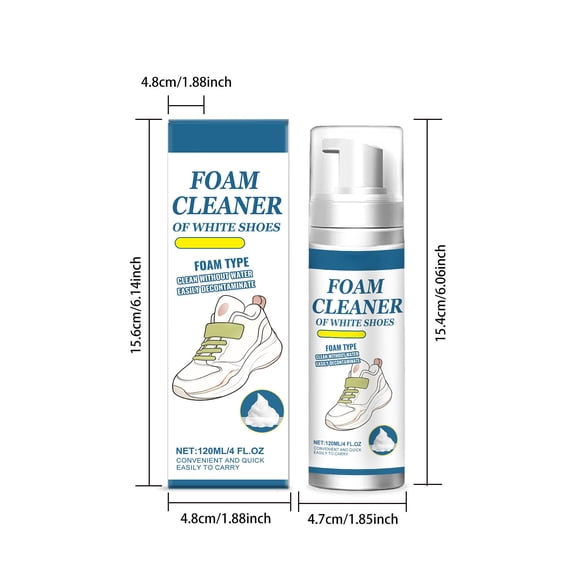 Upgraded 120ml Small White Shoe Cleaner Foam Type Water Free Dry Cleaner Stain Removing And Yellowing Removing Cleaner J