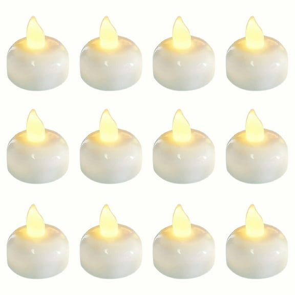 Upgraded 12PC Floating Candles Light Up When In Contact With Water Water Decoration Led Electronic Candle Light Props