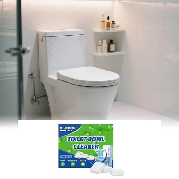 Upgraded 12PC Mint-Scented Toilet Cleaner Tablets - Daily Use For Cleaning And Odor Removal V