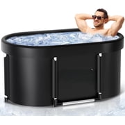 FEHNAG 139 Gallon Cold Plunge Tub   Upgraded Foldable Ice Bath Tub with Lid, 6-Layer Insulated Portable Ice Bath for Adults, Athletes, Home Gym & Outdoor R