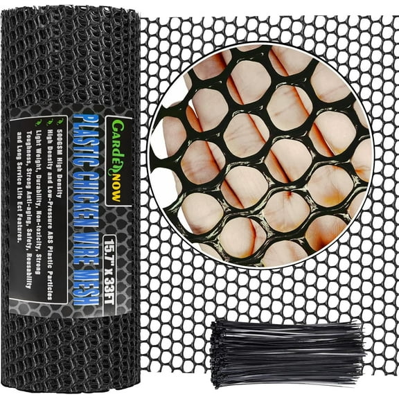 Upgraded 15.7IN x 33FT ABS Plastic Chicken Wire Fence Mesh, Poultry Fencing, Hexagonal Fencing Wire for Gardening, Construction Barrier Netting, Chicken Wire Frame Crafts, Floral Netting