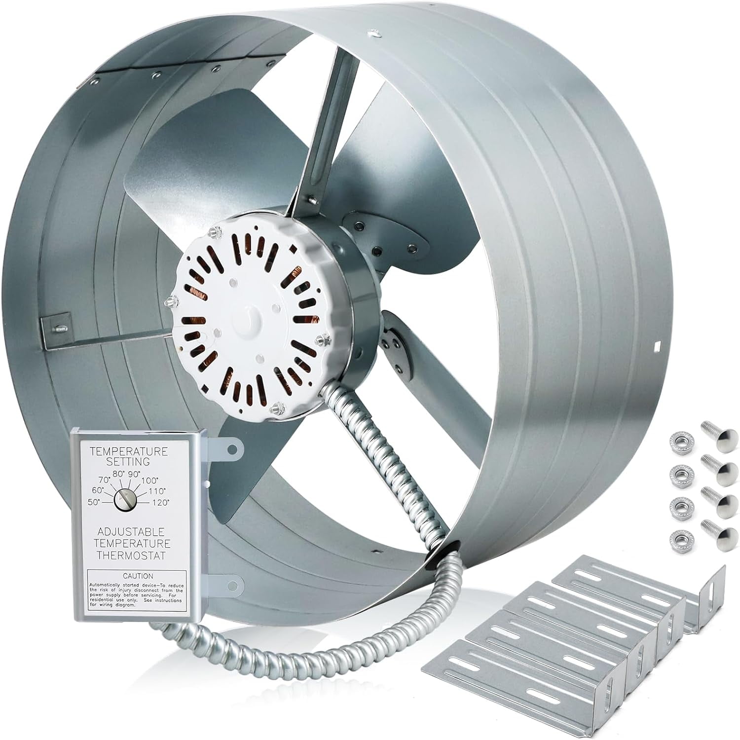 Upgraded 15 Inch Exhaust Fan for Gable Vent, 1300CFM 1850 SQF Low Noise