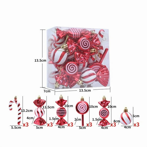 Upgraded 18 Pieces Of Christmas Ball Christmas Pendant Gift Box Set Christmas Tree Accessories Decoration G