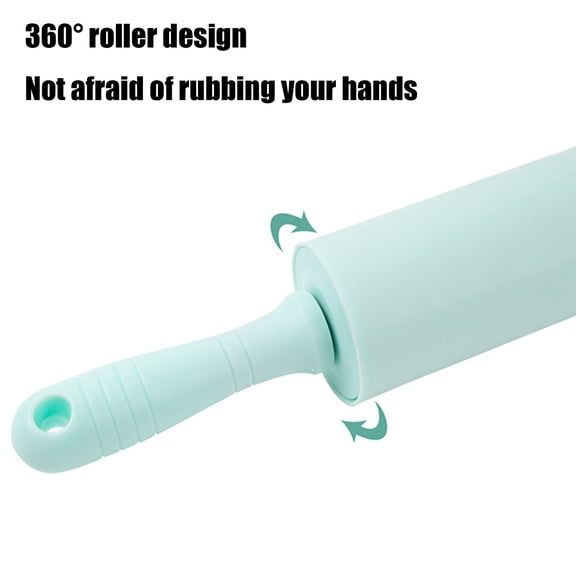 Upgraded 18in Silicone Rolling Pin For Baking Non-stick Rolling Pin Dough Roller Wooden Handle Kitchen Accessories Pastries Roller U