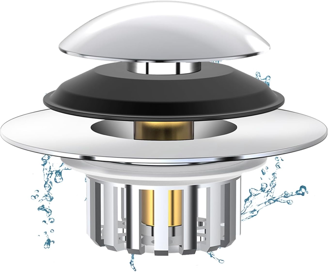 Upgraded 2-in-1 Bathtub Drain Stopper & Hair Catcher - Dual Filtration Design, Fits 1.45-1.8 Inch Drains - View #11