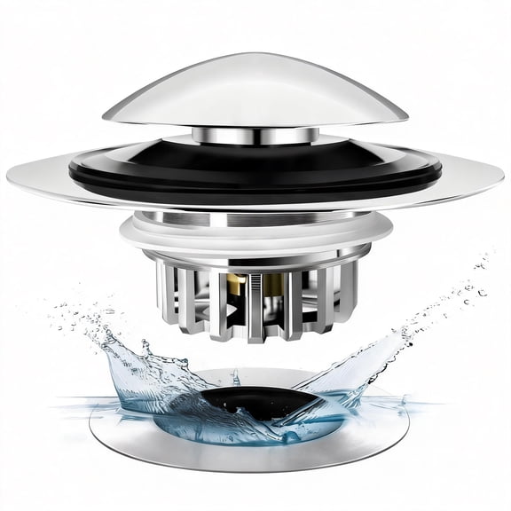 Upgraded 2 in 1 Bathtub Drain Stopper Bathtub Drain Hair Catcher, Pop-up Tub Stopper with Effective Filter Basket, Anti-Clogging Bathtub Drain Plug Bath Tub Stoppers for 1.45-1.8" Drain Shoe