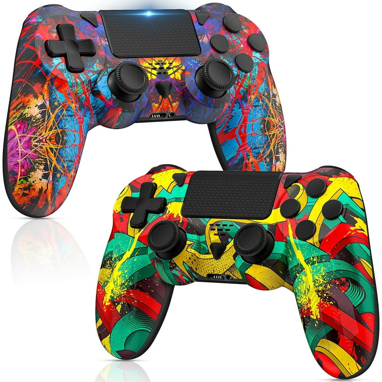 2 Pack PS4 Pro Wireless Controller with 1000mAh Battery Dual Vibration Headphone Jack 6 Axis Control Walmart